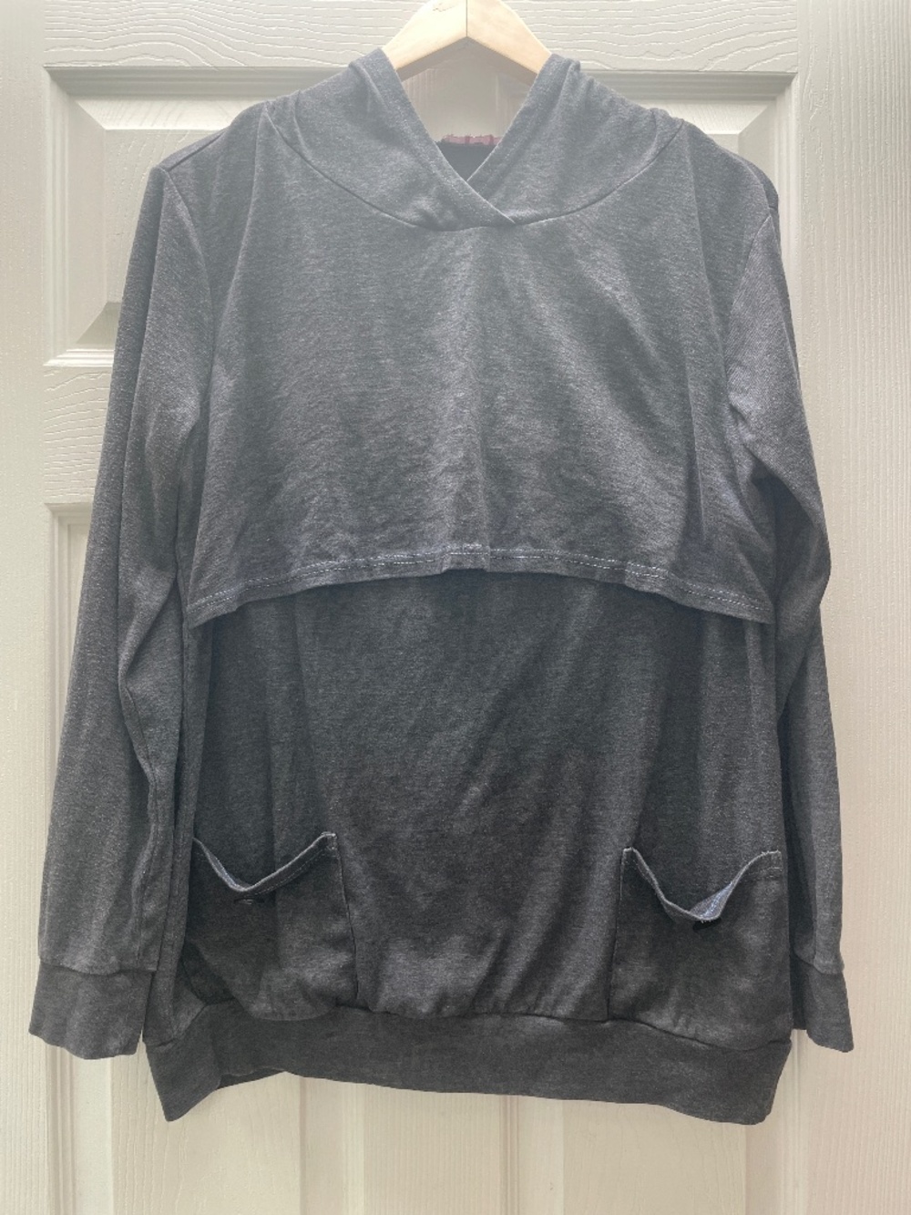 Grey nursing hoodie with pockets
